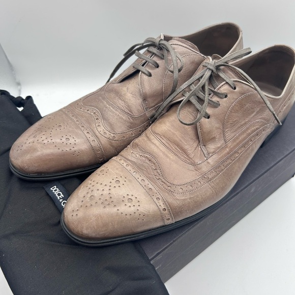 Dolce & Gabbana Men’s Derby Canguro Lucido Business Shoes US Size 8  UK 7 IT 40 - Picture 1 of 16